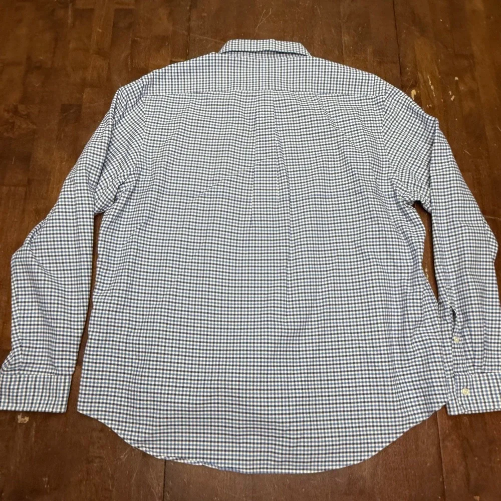 Polo Ralph Lauren Button Shirt Men XXL Blue Gingham Check Plaid Long Sleeve Pony